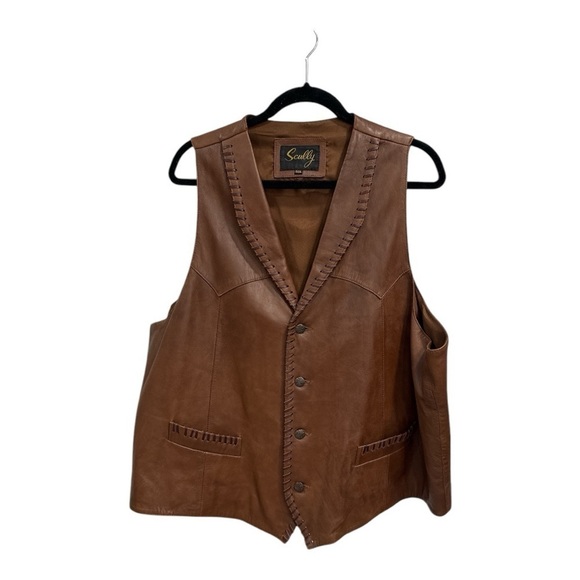 Scully Men's Trailrider Whipstitch Leather Vest size XXXL - Picture 4 of 10